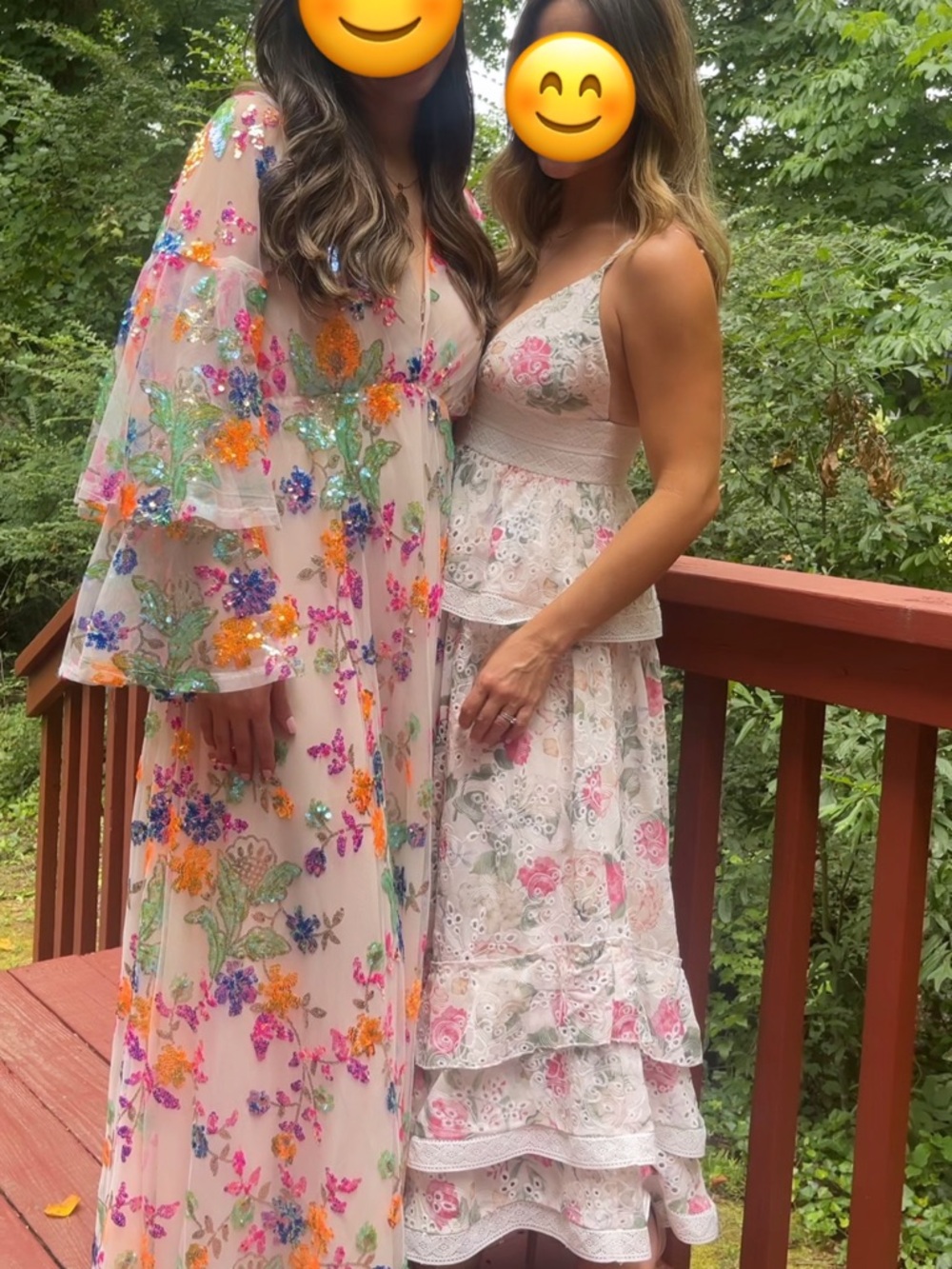 Buddy Love White Maxi Dress with Multicolor Floral sequin - Picture 5 of 6